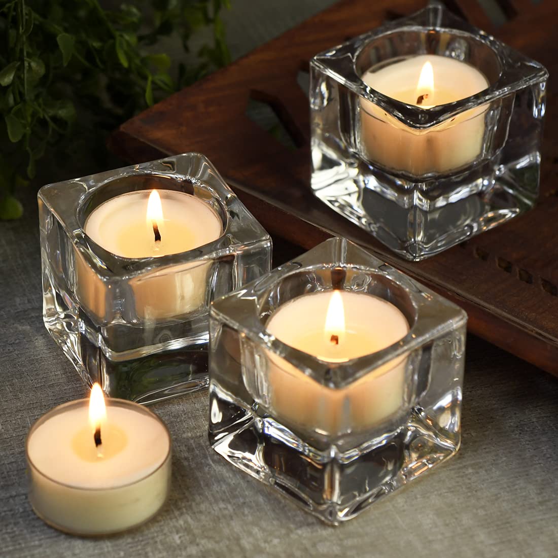 DEYBBY Scented Soy Tealights, Aromatherapy Soy Wax Candle Bulk|Clear Cup|12 Counts|Long Lasting|4 Hour Burn Time|Jasmine|for for